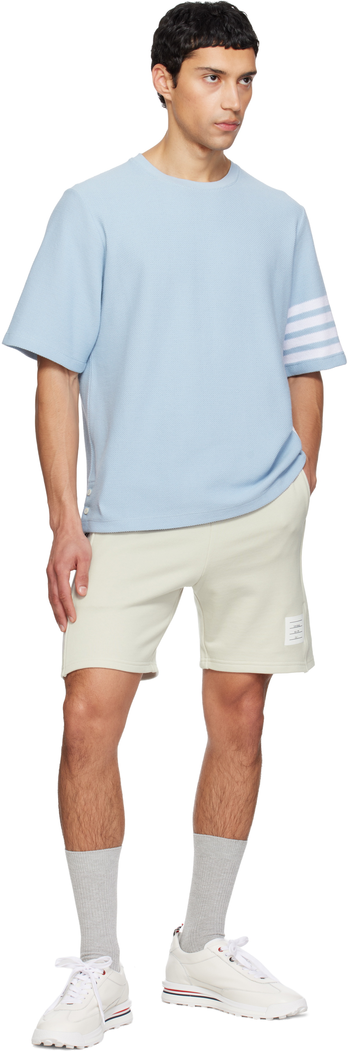Thom Browne Beige Classic Loopback 4-Bar Sweat Shorts