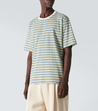 Auralee Striped cotton gauze T-shirt