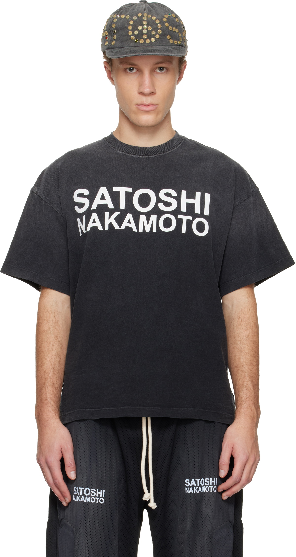 Satoshi Nakamoto Black Stencil Logo T-shirt