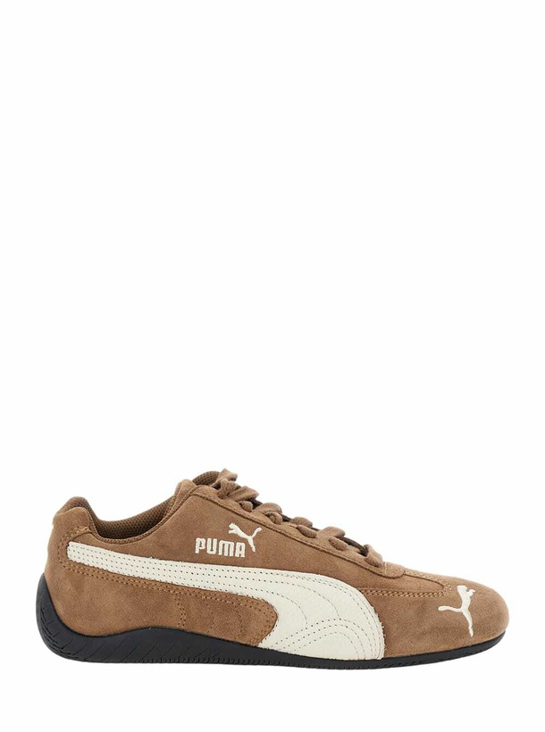 Photo: Puma speedcat Archive Brown Sneakers With Side Logo In Suede Unisex