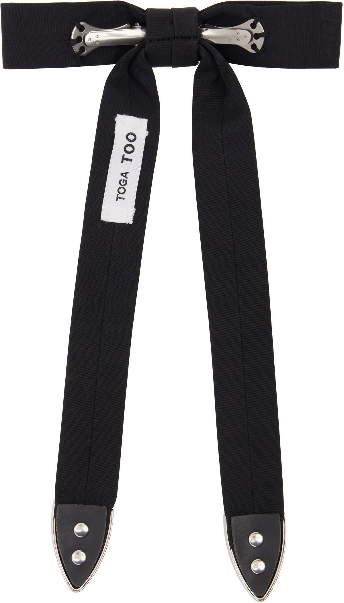 Toga Pulla Black Ribbon Metal Tie