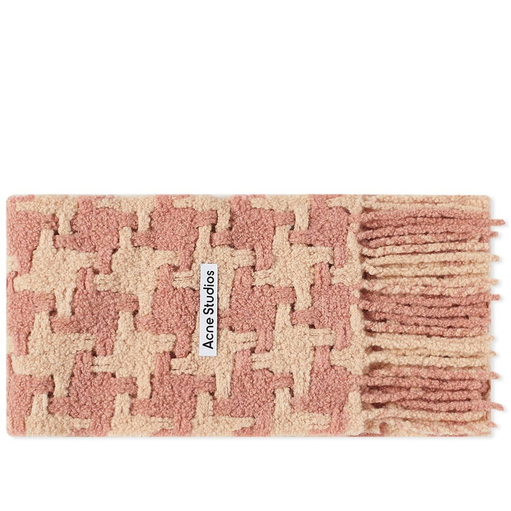 Photo: Acne Studios Men's Vadik Houndstooth Scarf in Dusty Pink/Pink