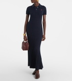 Polo Ralph Lauren Ribbed-knit cotton-blend polo dress