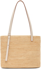 Loewe Beige & White Paula's Ibiza Small Square Basket Tote