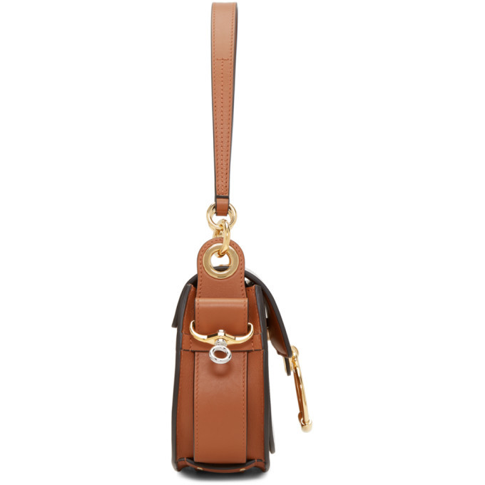 Chloe Muted Brown Leather Mini Tess Crossbody Bag - Yoogi's Closet