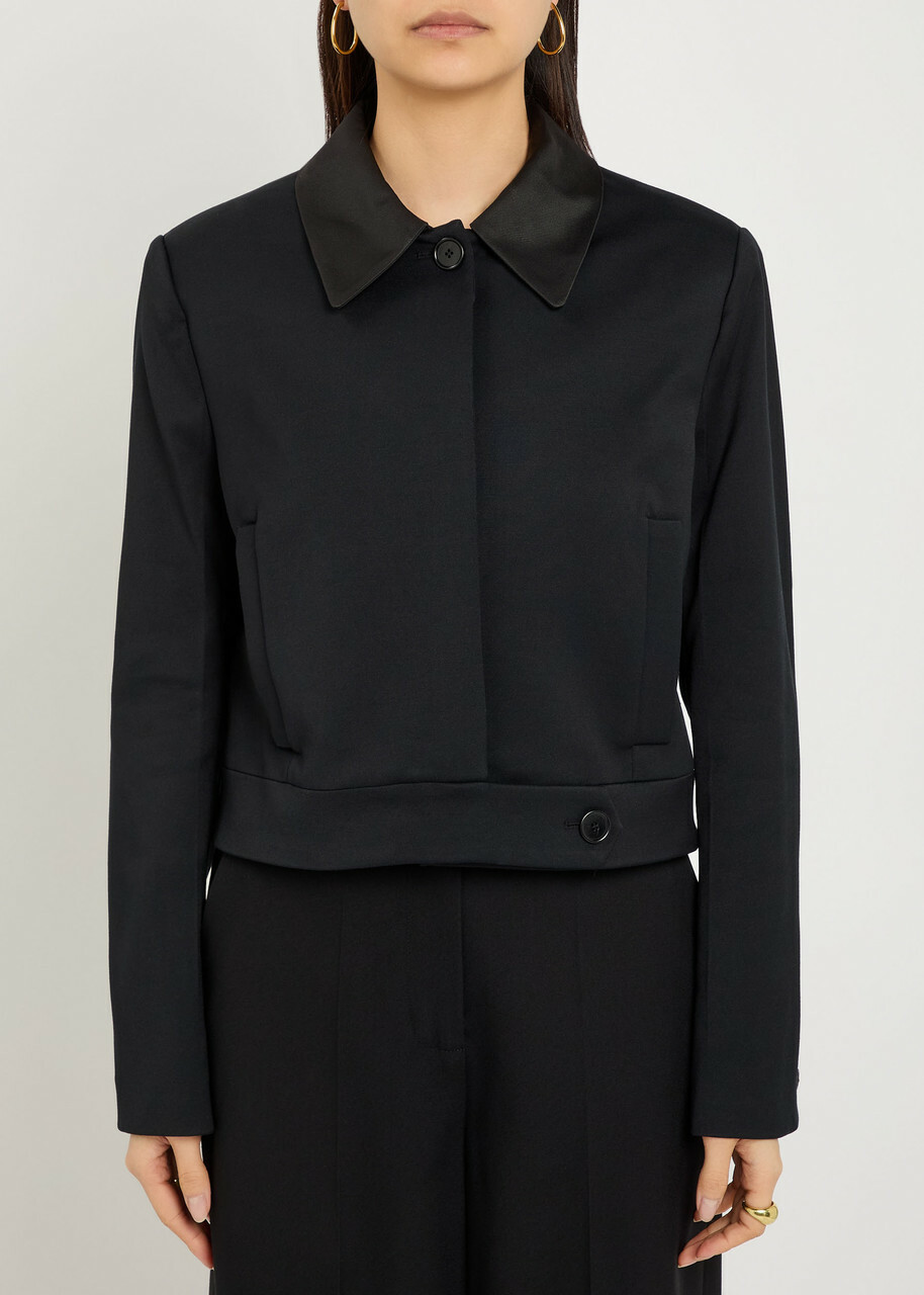 Joseph Abbe Boxy Stretch-crepe Jacket Black