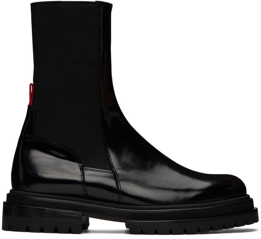 424 Black Low Chelsea Boots 424