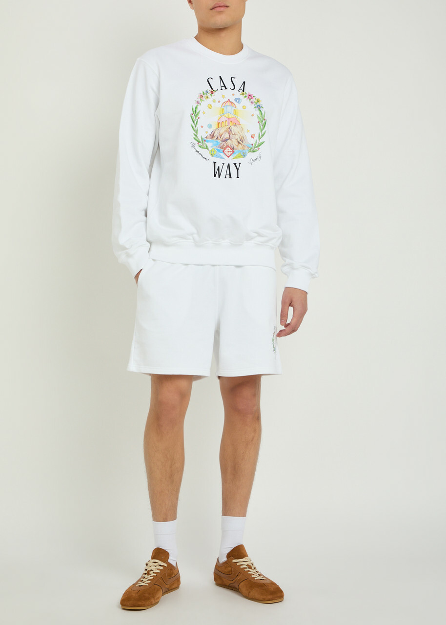 Casablanca Casa Way Printed Cotton Sweatshirt White