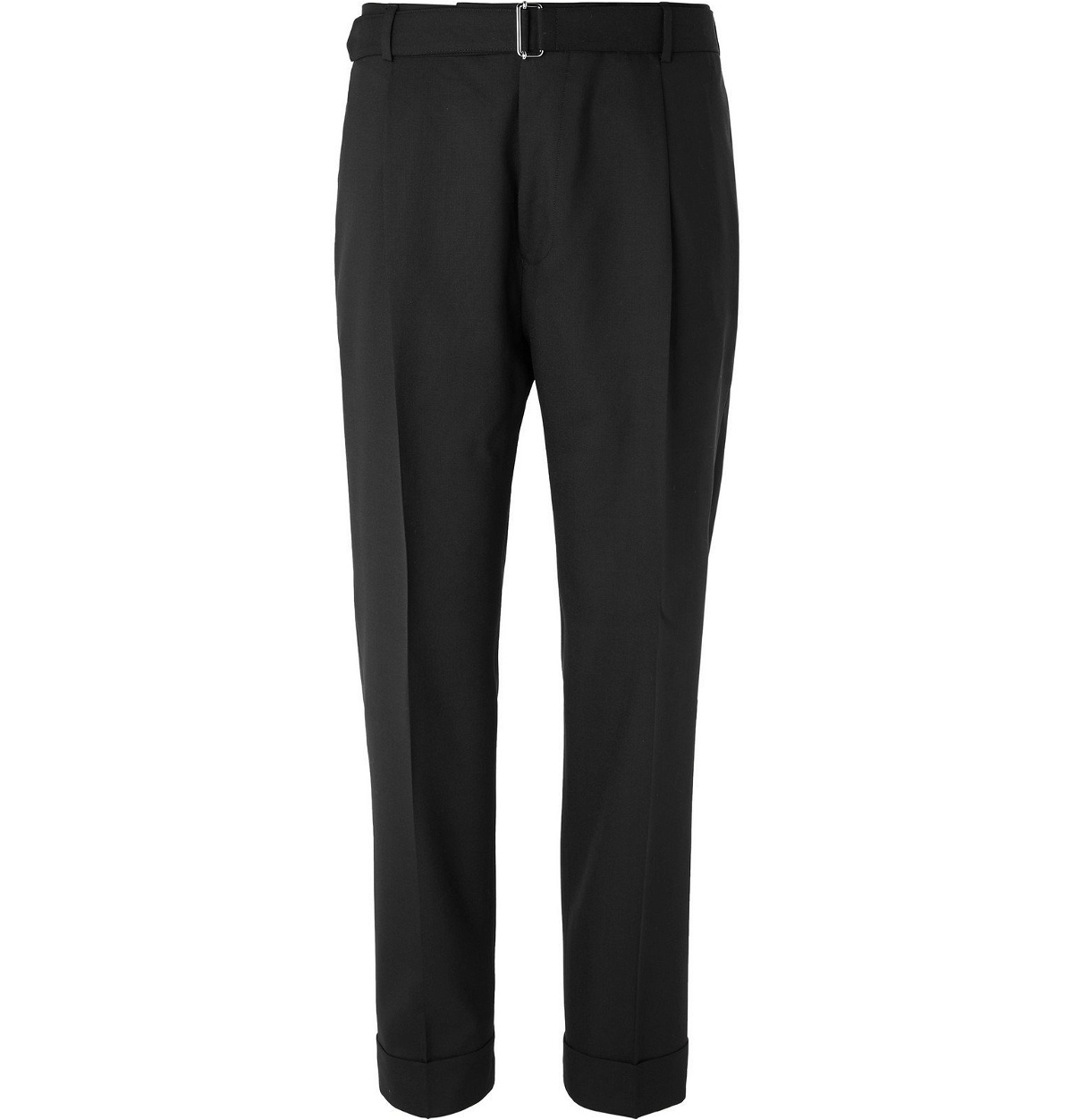 Officine Generale - Black Hugo Tapered Belted Wool Suit Trousers ...