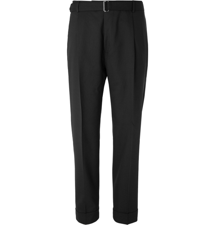 Photo: Officine Generale - Black Hugo Tapered Belted Wool Suit Trousers - Black