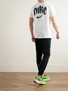 Nike Running - Run Division Logo-Print Cotton-Blend Dri-FIT T-Shirt - White
