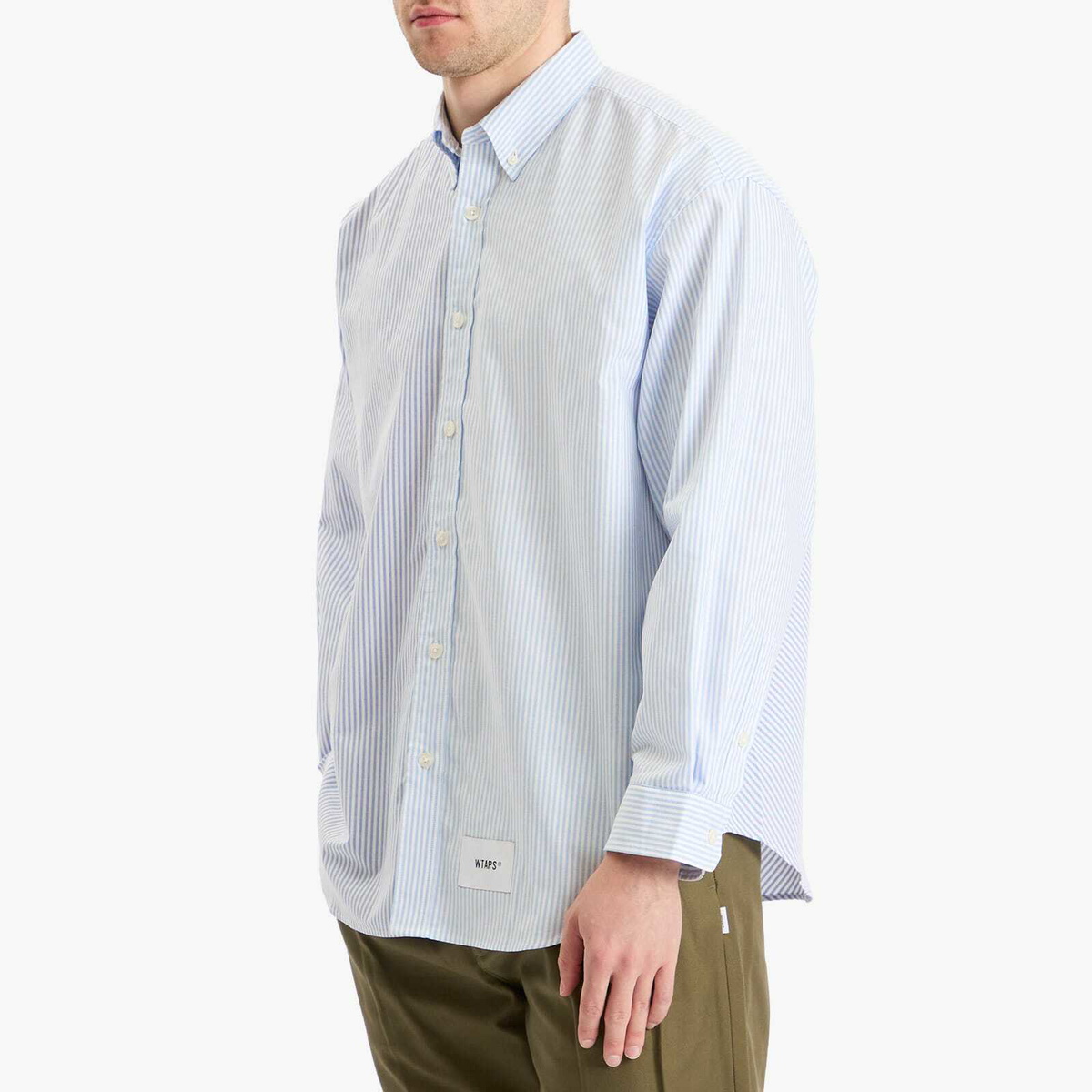WTAPS Men's Coolmax Multi Stripe Oxford Shirt in Blue