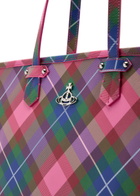 Vivienne Westwood Colette Tartan-print Faux Leather Tote - Pink - One Size
