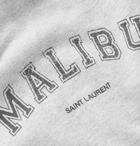 SAINT LAURENT - Slim-Fit Printed Mélange Fleece-Back Cotton-Blend Jersey Sweatshirt - Gray