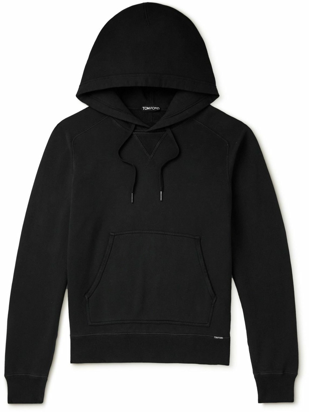 Photo: TOM FORD - Garment-Dyed Cotton-Jersey Hoodie - Black