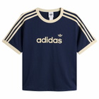 Adidas Women's Mesh T-Shirt in Night Indigo/Warm Vanilla