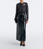 Erdem Cropped embellished alpaca-blend cardigan