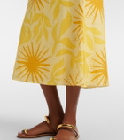Cala de la Cruz Fabiana printed linen midi skirt
