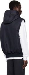 Balmain Black & Navy Monogram Puffer Vest