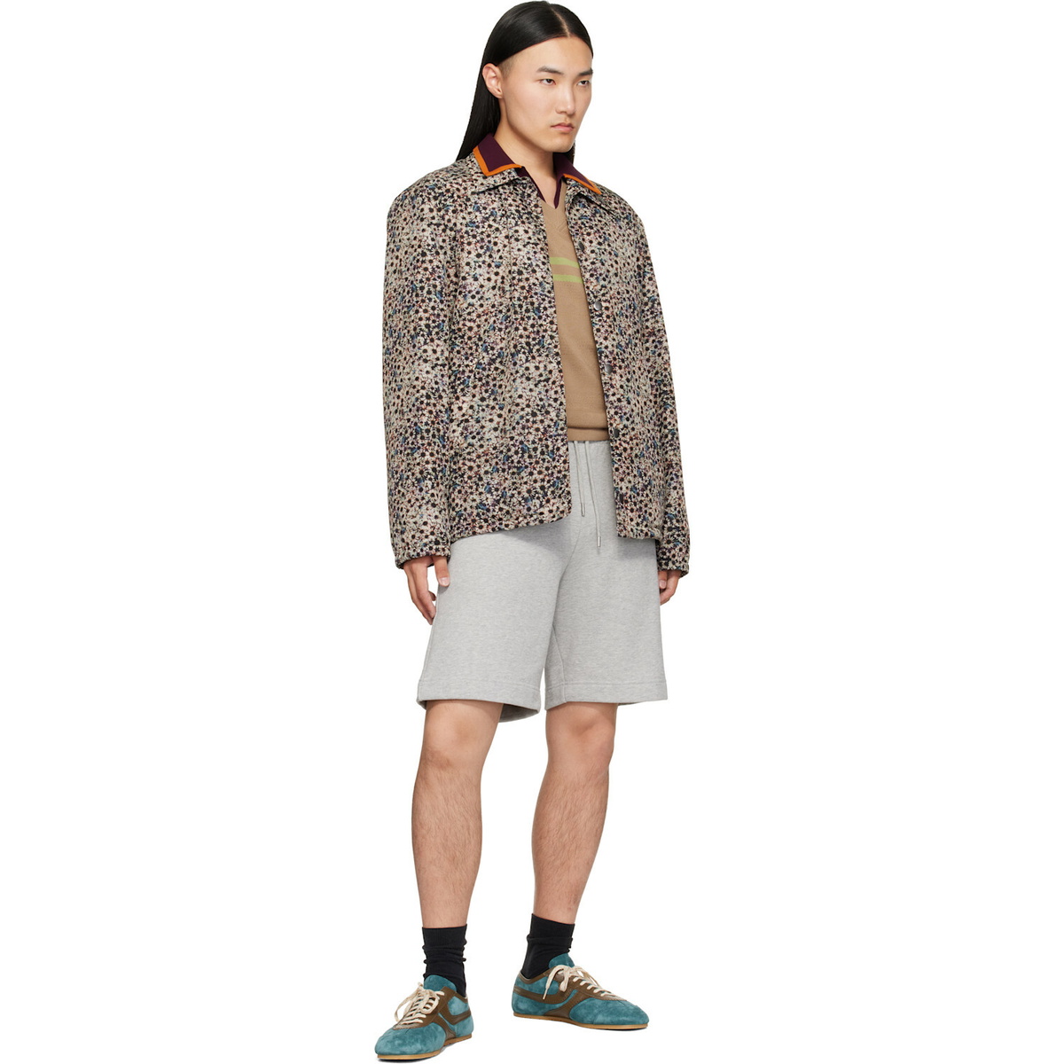 Dries Van Noten Blue & Brown Suede Sneakers