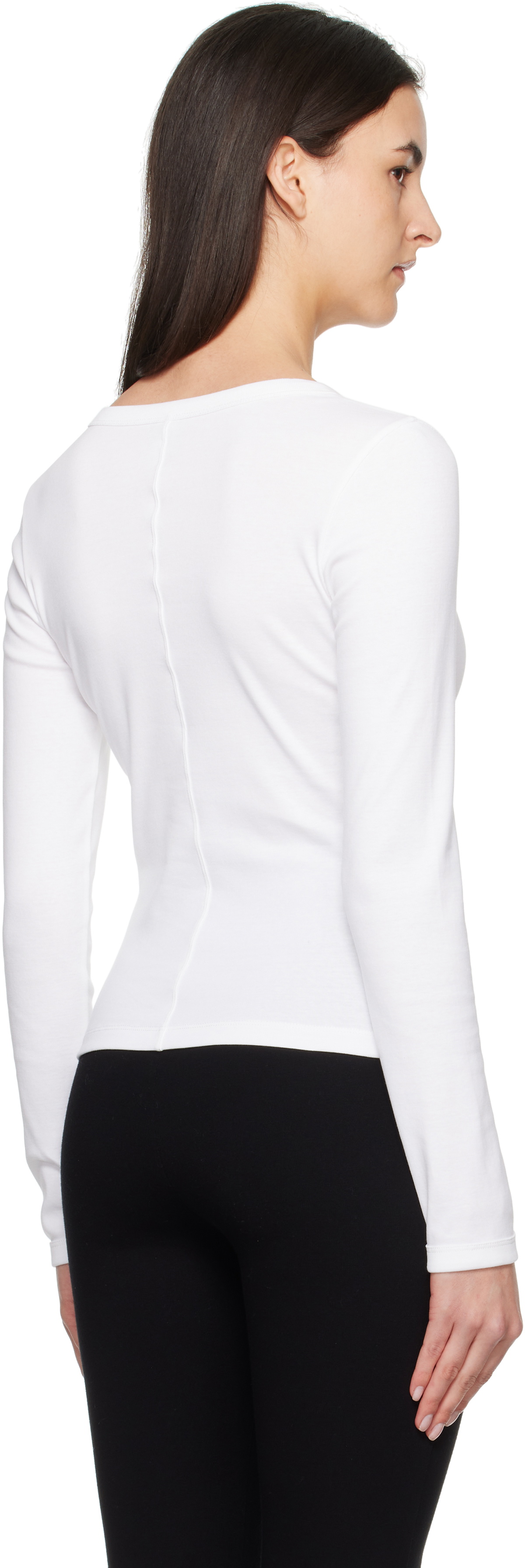 FLORE FLORE White Iman Long Sleeve T-shirt FLORE FLORE