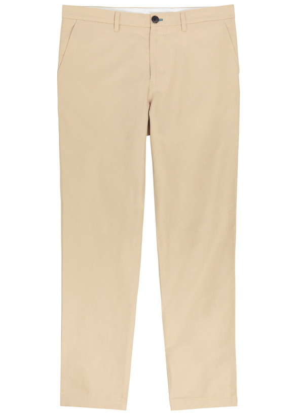 Photo: PS Paul Smith Tapered-leg Cotton and Linen-blend Trousers Beige