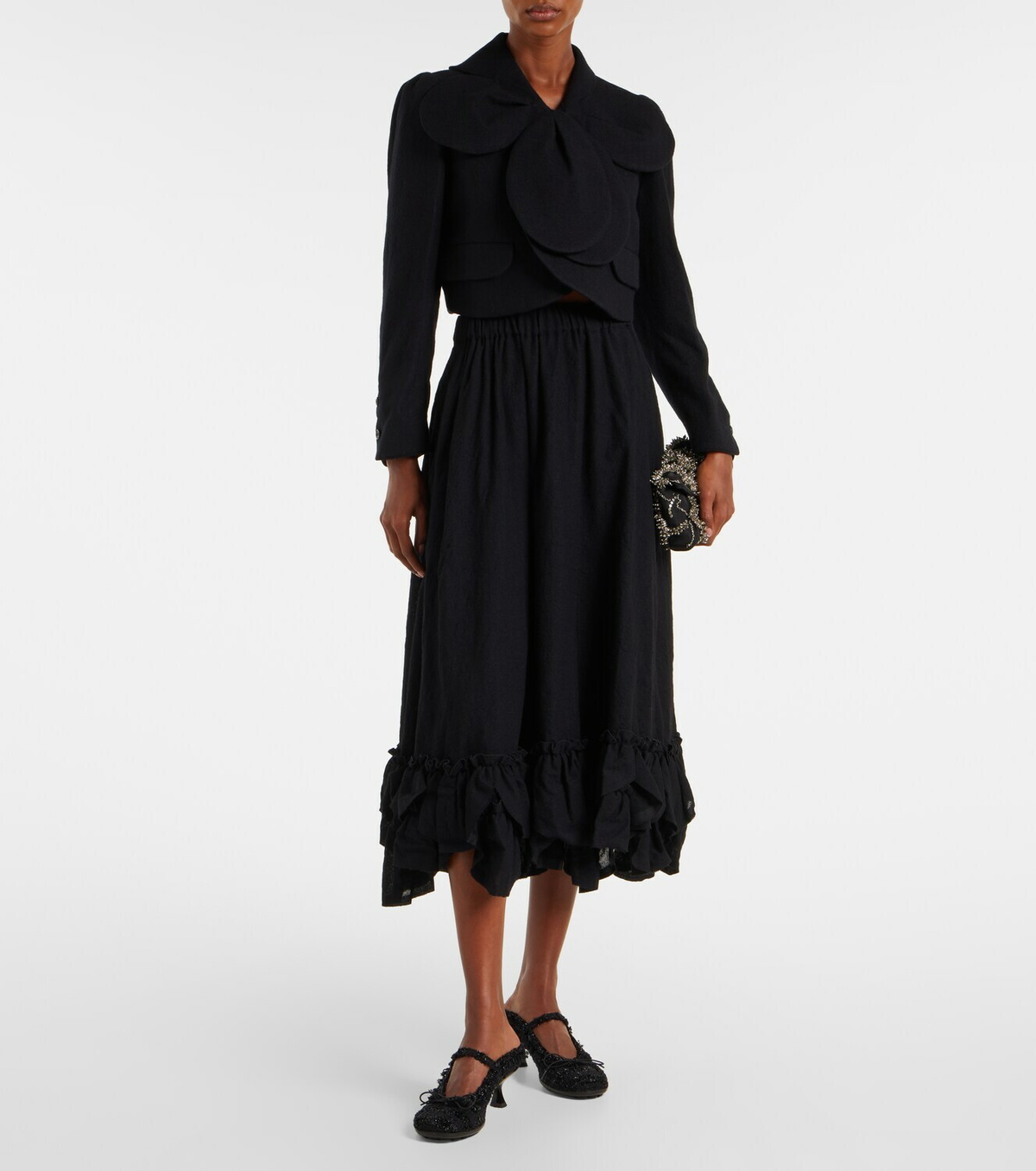 Noir Kei Ninomiya Wool-blend midi skirt