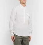 Brunello Cucinelli - Button-Down Collar Linen Half-Placket Shirt - White