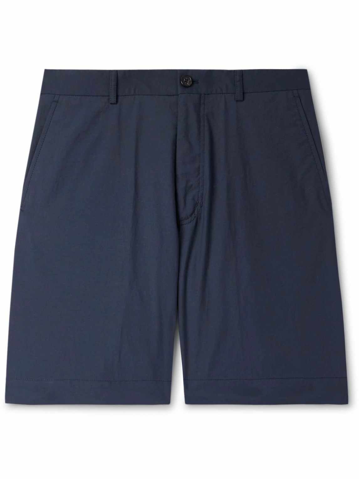 Incotex - Teknosartorial Wide-Leg Cotton-Blend Shorts - Blue