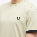 Fred Perry Authentic Men's Ringer T-Shirt in Light Oyster