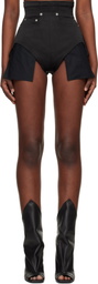 Rick Owens Black Temple Dirt Cutoffs Shorts