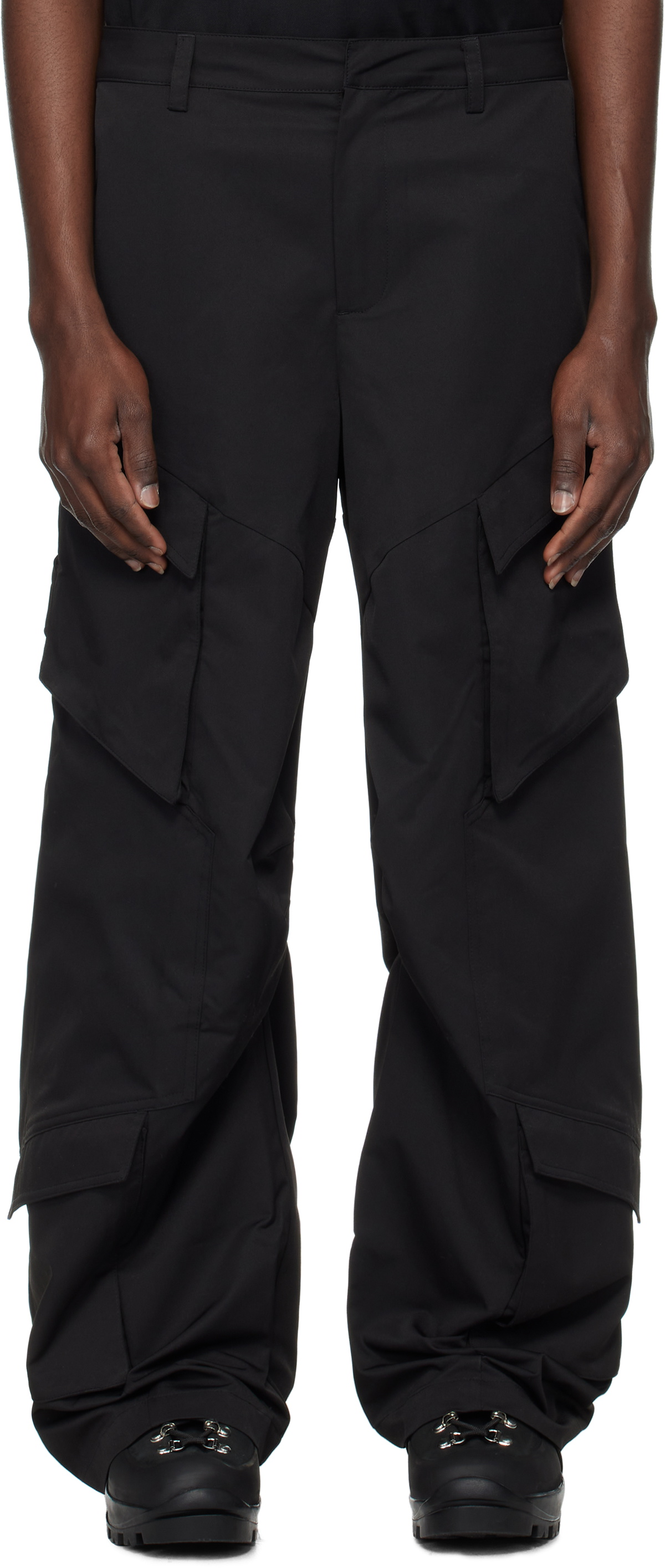HELIOT EMIL Black Cellulae Cargo Pants