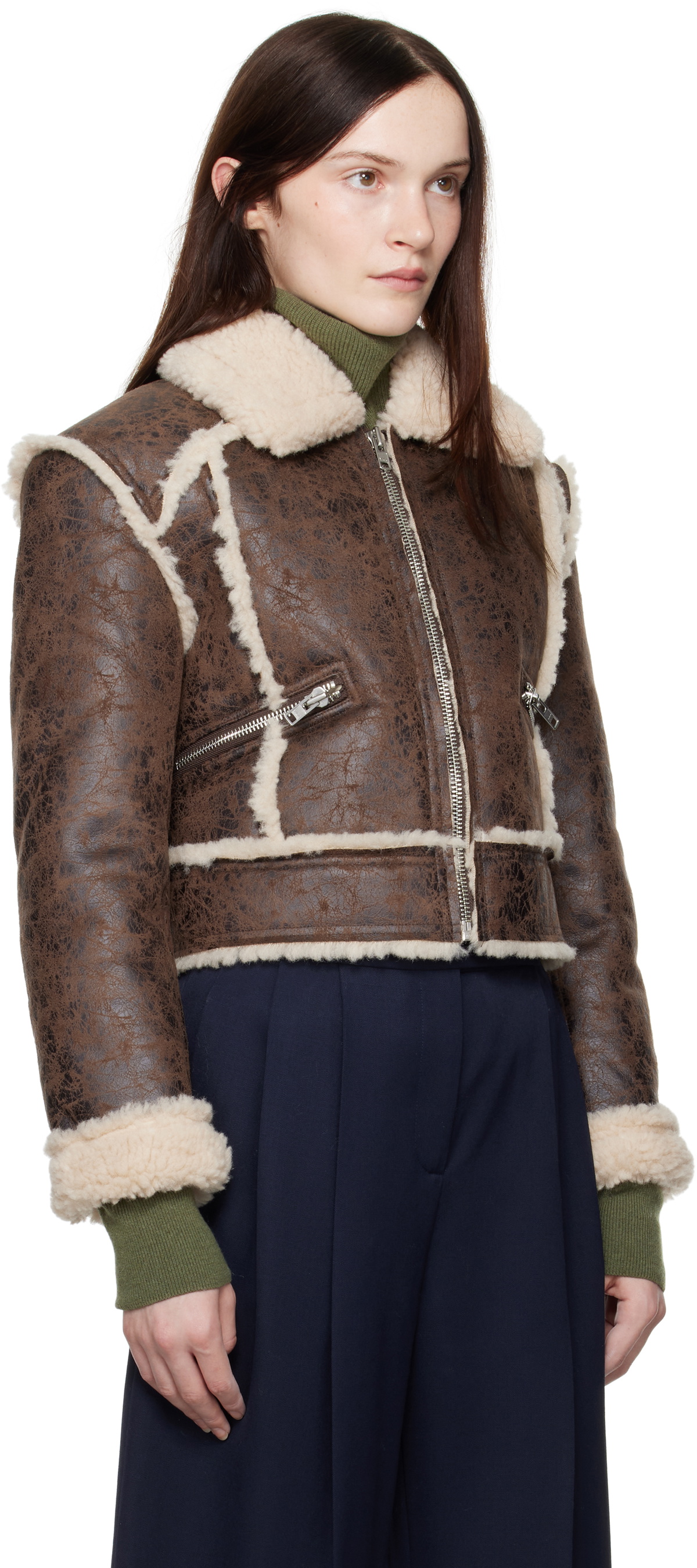 Stand Studio Brown Nyrah Faux-Leather Jacket