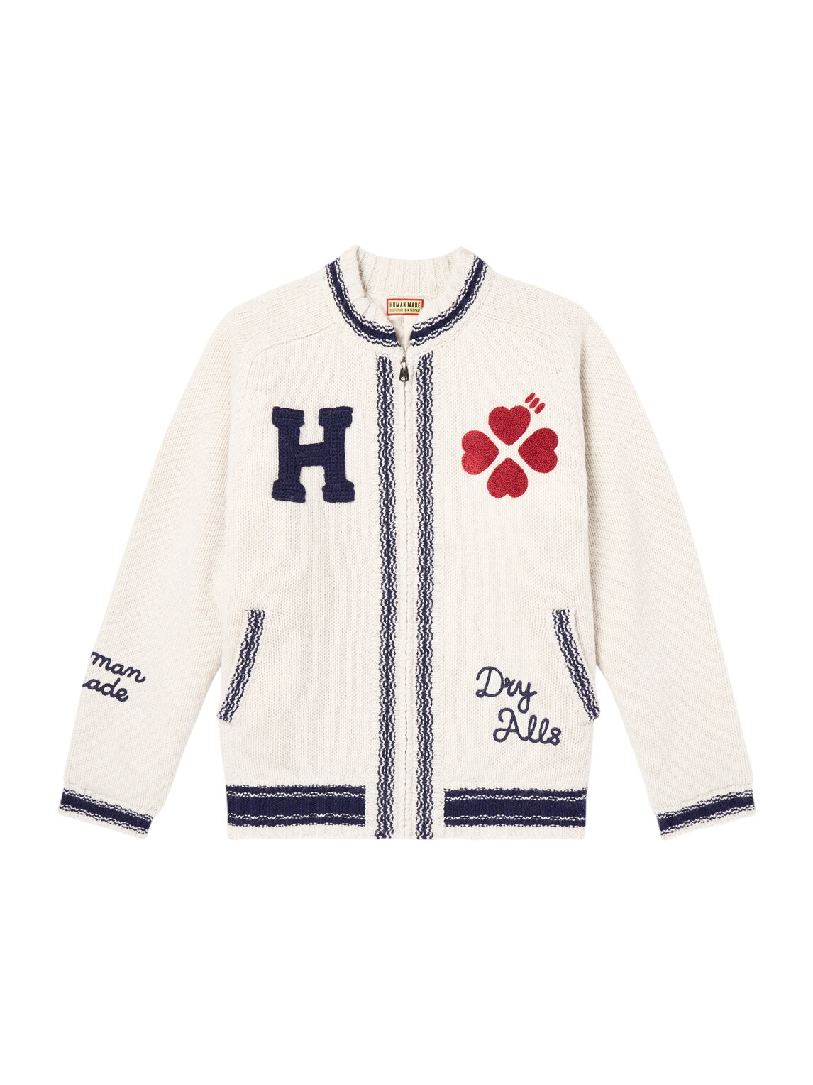 Human Made Men's Polar Bear Cowichian Cardigan in Beige Human Made