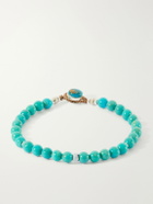 Mikia - Circle 8 Sterling Silver, Turquoise and Shell Beaded Bracelet - Blue