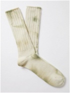 Anonymous ism - Ribbed Tie-Dyed Cotton-Blend Socks