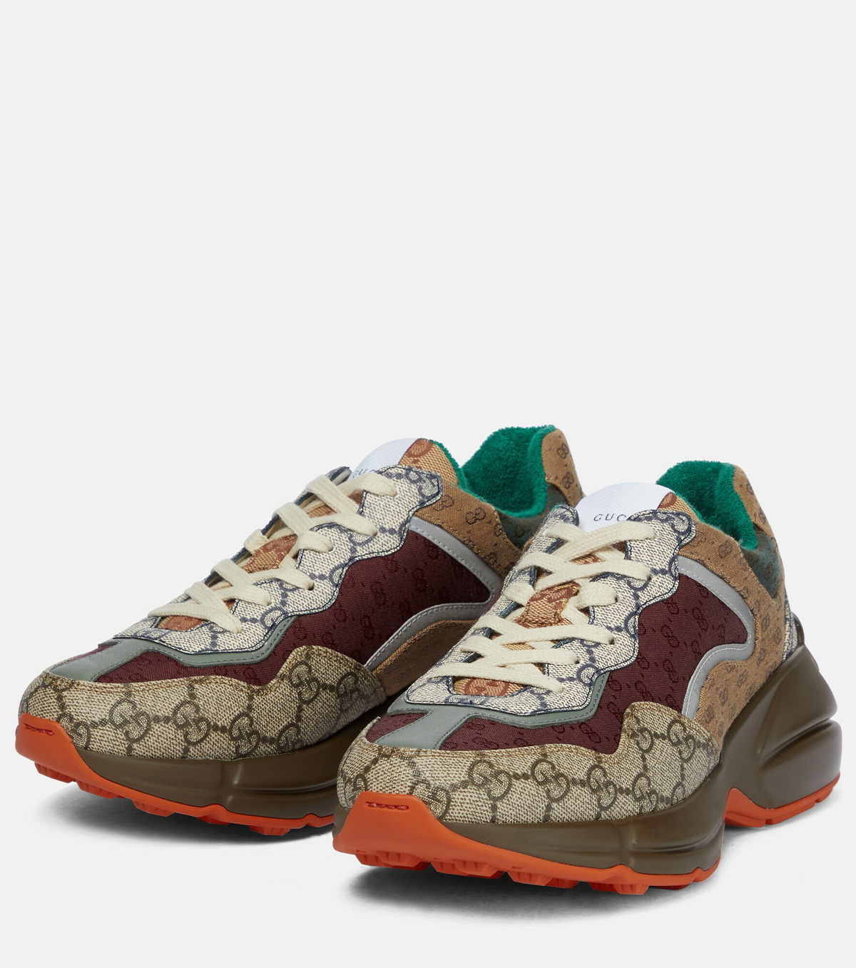 Gucci - GG Rhyton leather-trimmed sneakers
