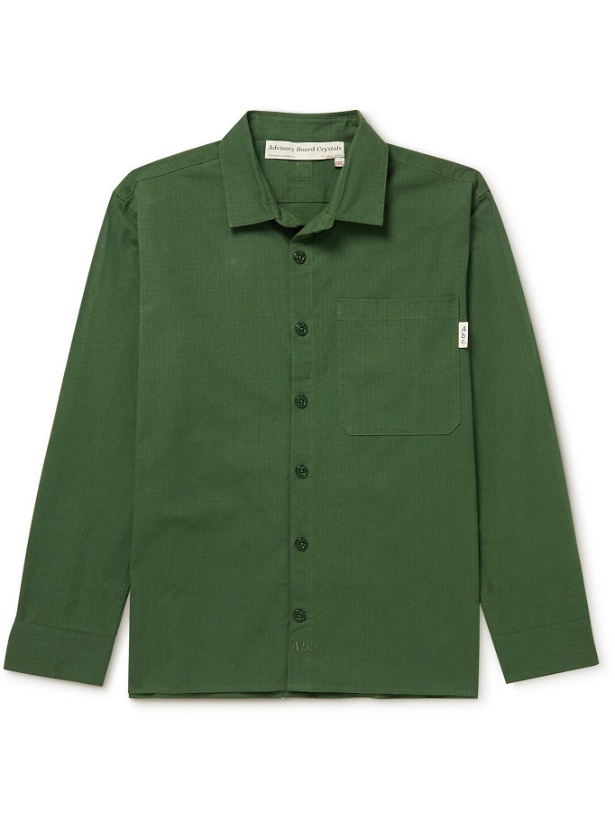 Photo: Abc. 123. - Webbing-Trimmed Logo-Embroidered Cotton-Ripstop Shirt - Green