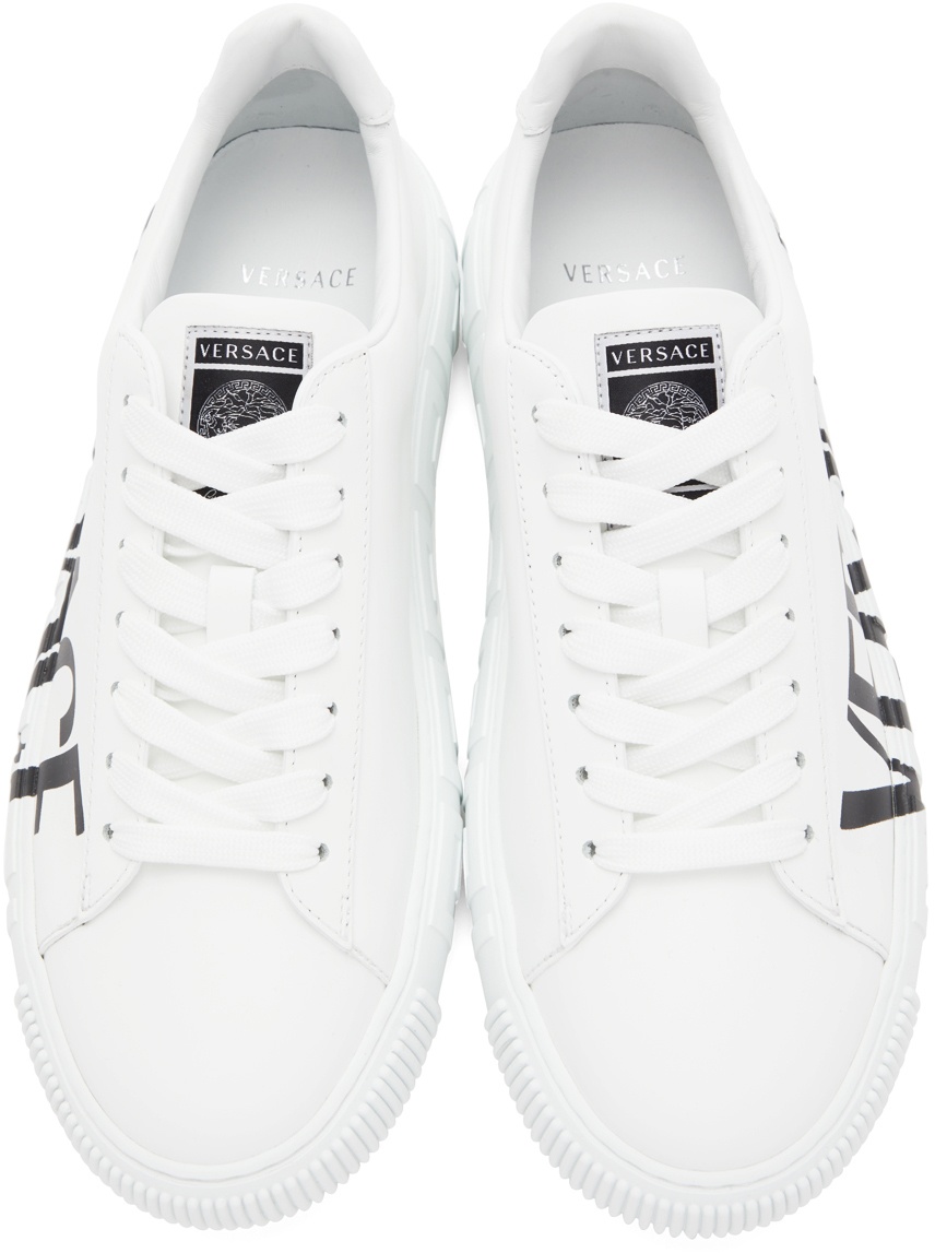 Versace White Logo Greca Low-Top Sneakers Versace