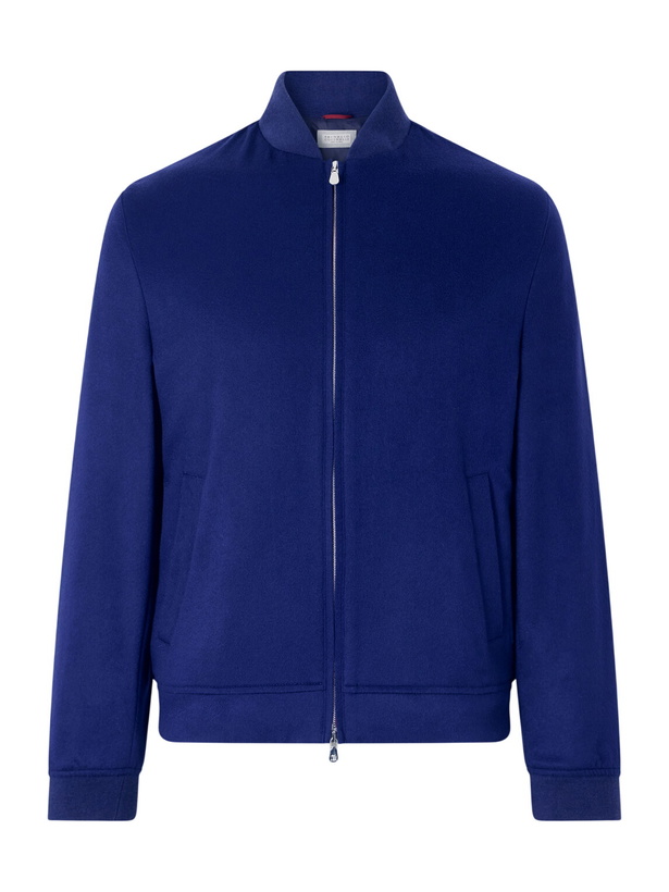 Photo: Brunello Cucinelli - Cashmere Bomber Jacket - Blue