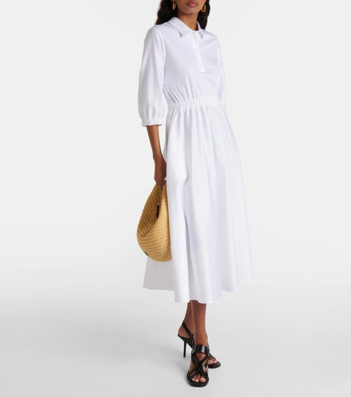 ワンピース Max Mara Pedaggi Cotton Midi Dress MAX MARA Pedaggi paneled cotton midi dress | NET-A-PORTER