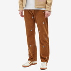 ICECREAM Men's Embroidered Corduroy Pants in Brown