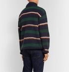 nanamica - Shell-Trimmed Striped Knitted Sweater - Blue