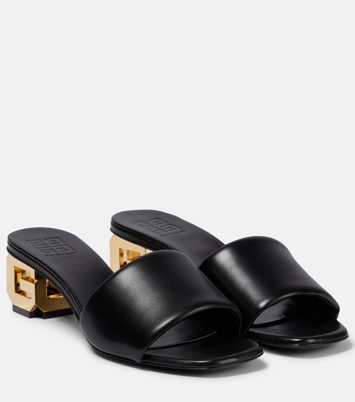 【GIVENCHY】G CUBE MULES Givenchy G Cube Mules in Leather | Saks Fifth Avenue