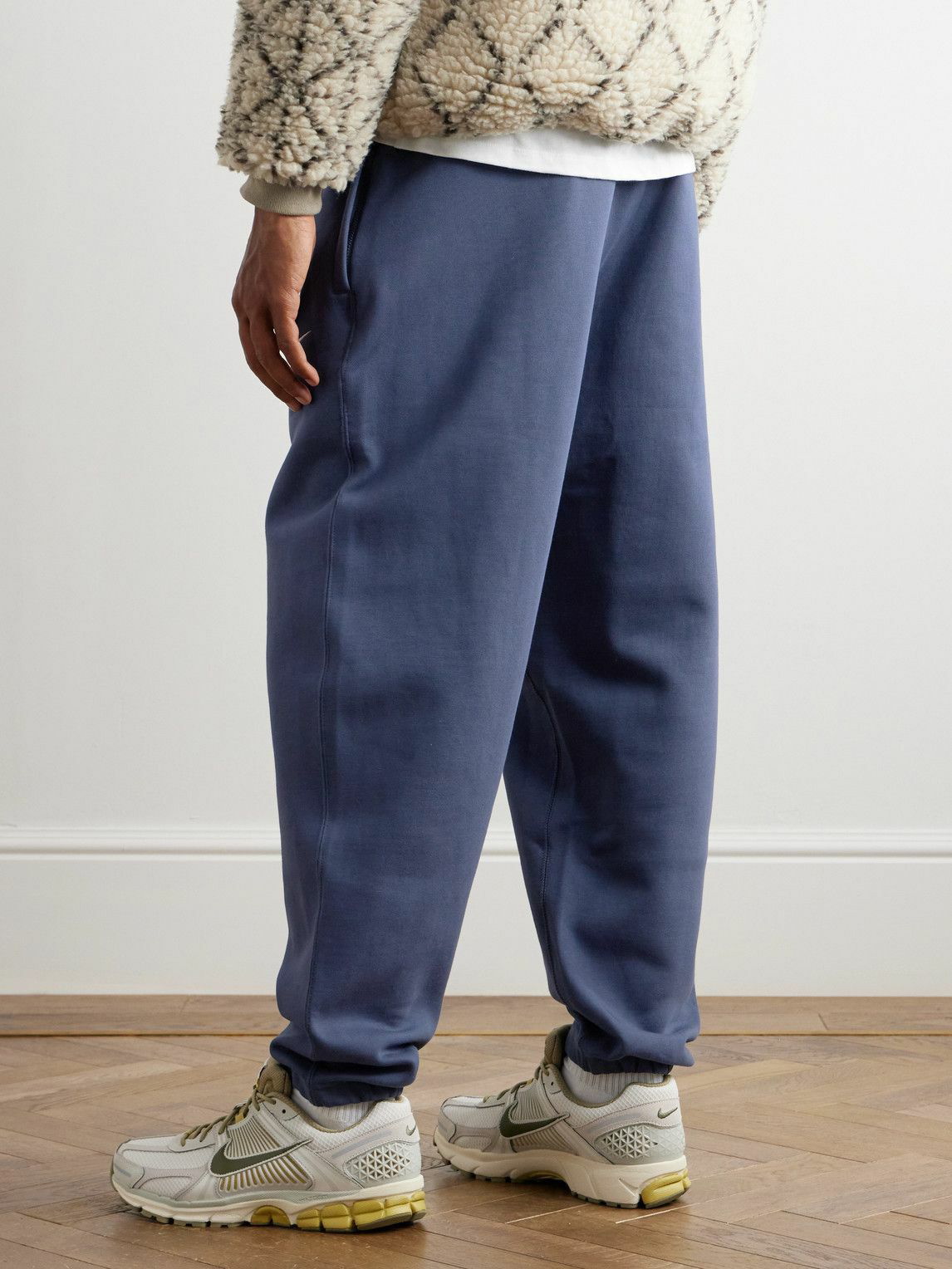 Straight-Leg Logo-Embroidered Cotton-Blend Jersey Sweatpants