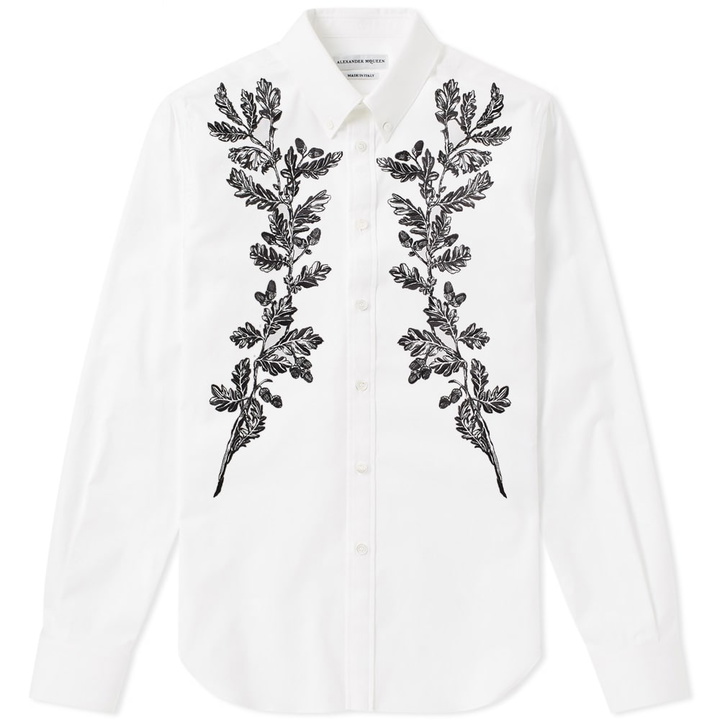 Photo: Alexander McQueen Flower Embroidered Regular Fit Shirt