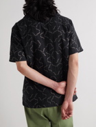 Frescobol Carioca - Camp-Collar Cotton-Blend Jacquard Shirt - Black