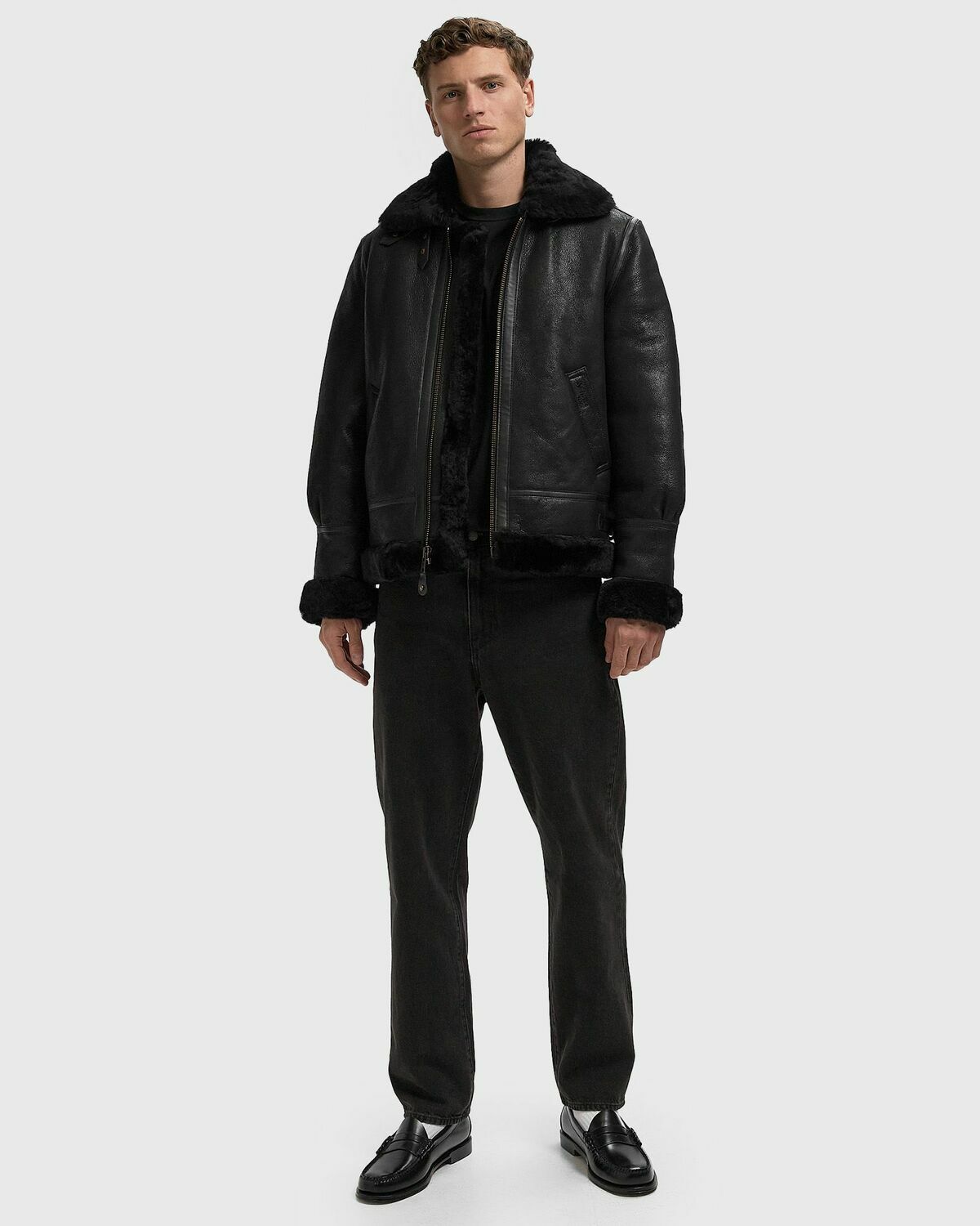 Schott NYC LC1259 JACKET Black Mens Bomber Jacket
