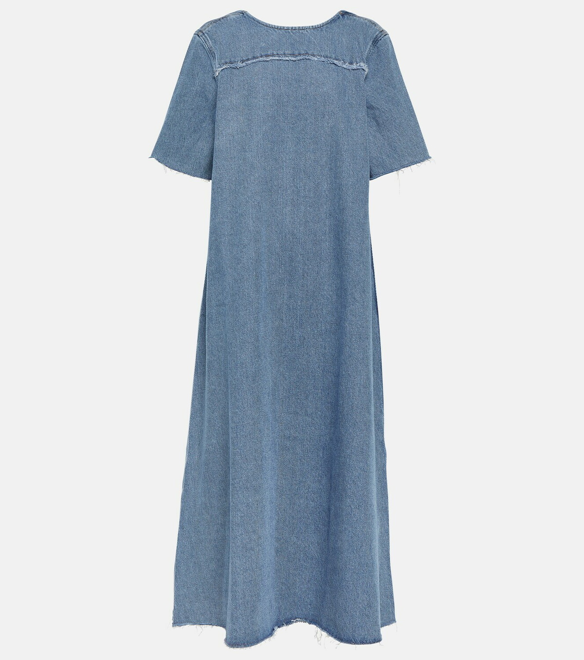 chinese dress ladies Ganni // Blue Denim Wrap Dress – VSP Consignment