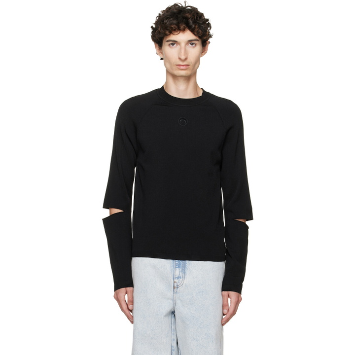 Photo: Marine Serre Black Moon Logo Knit Slit Sweater